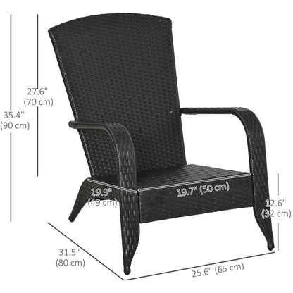 PE Rattan Adirondack Chair, Outdoor Fire Pit Chair with Cushions, Light Grey Patio Chairs at Gallery Canada
