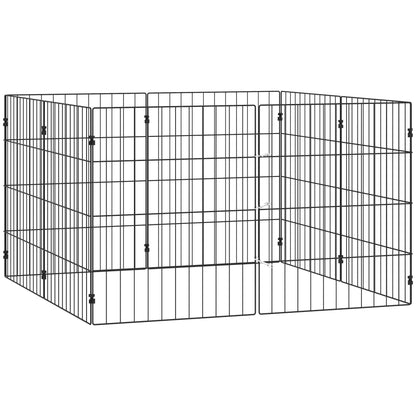 Foldable Metal Dog Playpen, Expandable Pet Fence, 20" x 24", 8 Panels, Black Dog PlayPens Black at Gallery Canada