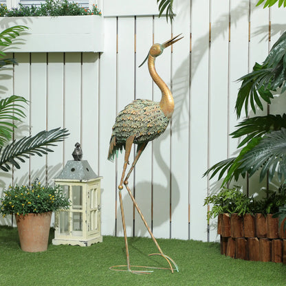 Heron Garden Statue, 15.3"W x 6.7"D x 35.4"H, Mixed Colour Garden Decor at Gallery Canada