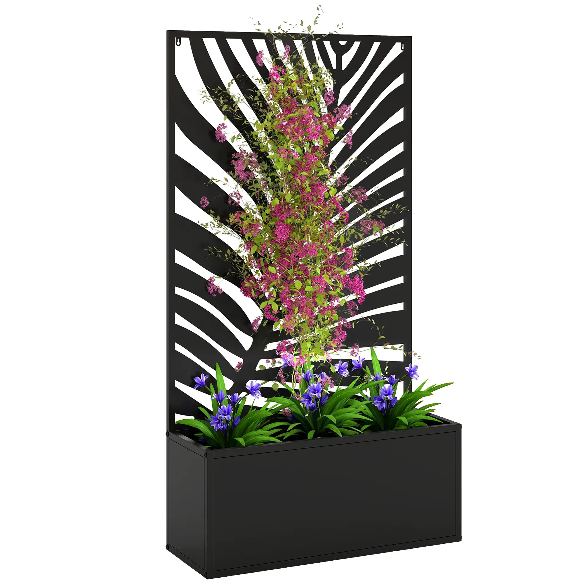 Metal Garden Bed with Trellis for Climbing Plants, Freestanding Galvanized Planter Boxes at Gallery Canada