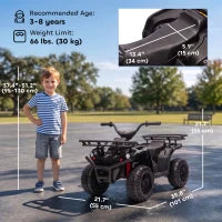 Quad électrique pour enfants ATV 12V, Noir