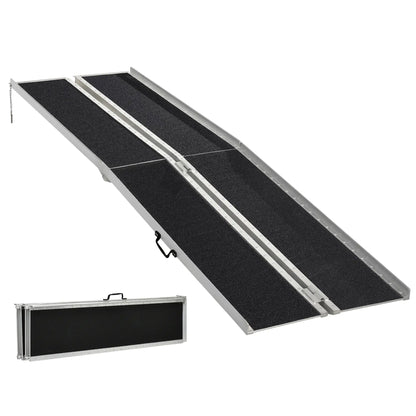 10ft Foldable Wheelchair Ramp, Non-Skid, Portable Aluminium Knee Walker & Wheelchair Ramps Black, Silver at Gallery Canada