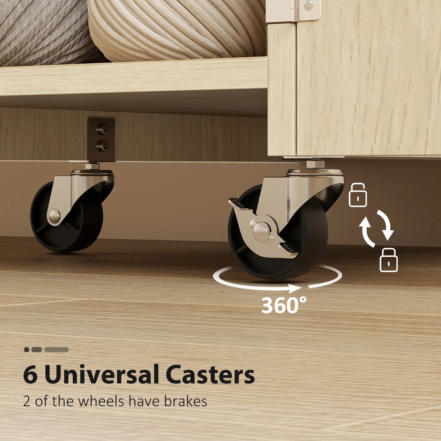 Sewing Machine Table, Drop Leaf, 2 Doors, Adjustable Shelf, Natural Sewing Cabinets at Gallery Canada