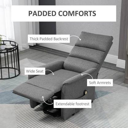 Power Lift Chair Recliner, Remote Control, Side Pockets, Dark Grey Electric Power Lift Chairs at Gallery Canada