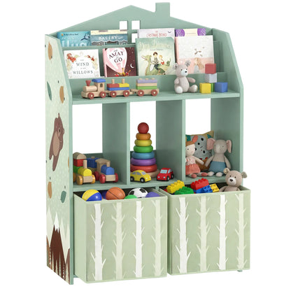 Kids Bookshelf With Storage, Toy Storage Unit, Green Baby & Kids Storage at Gallery Canada