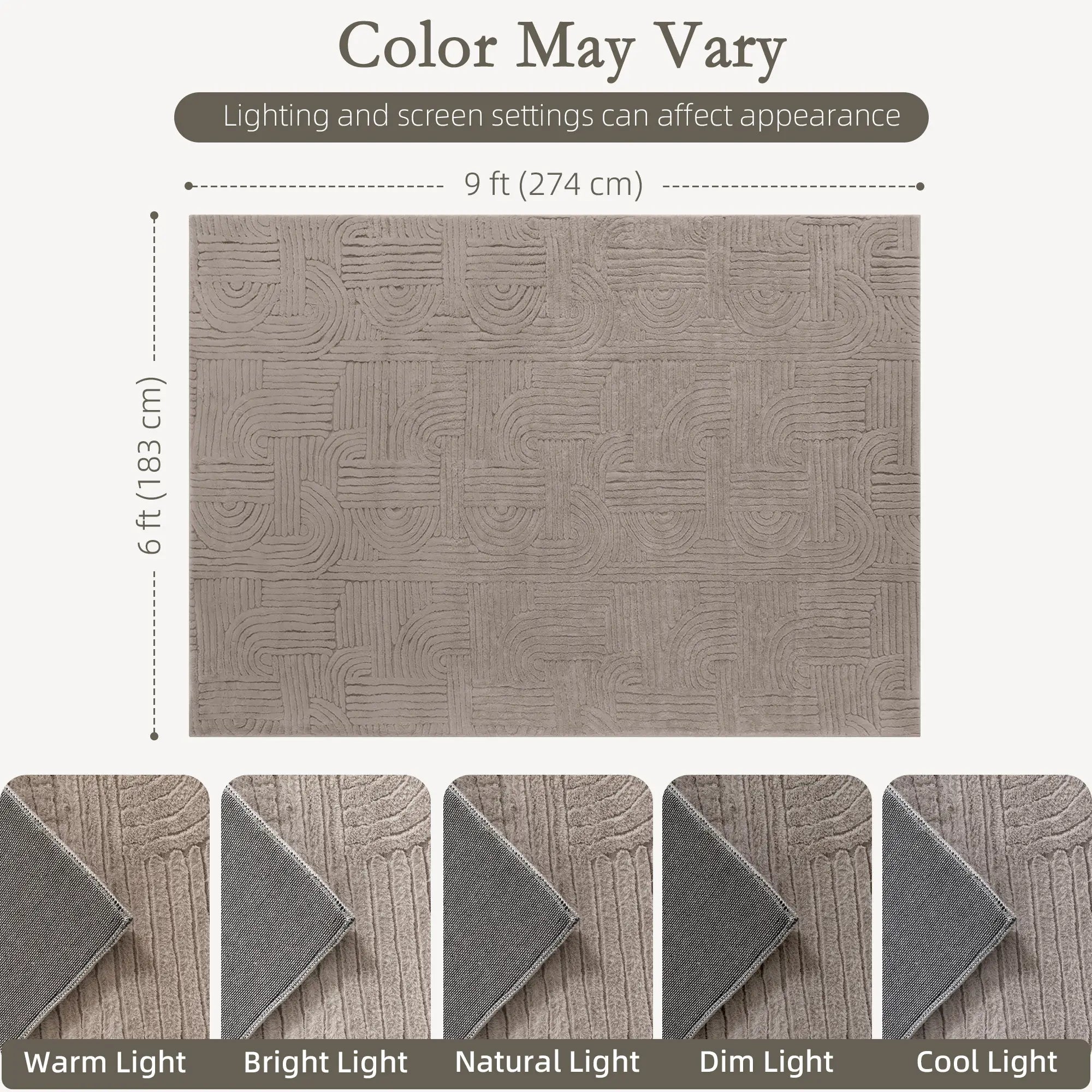 6x9 Faux Fur Rug, Non-Slip Carpet for Living Room, Bedroom, Tan Area Rugs at Gallery Canada