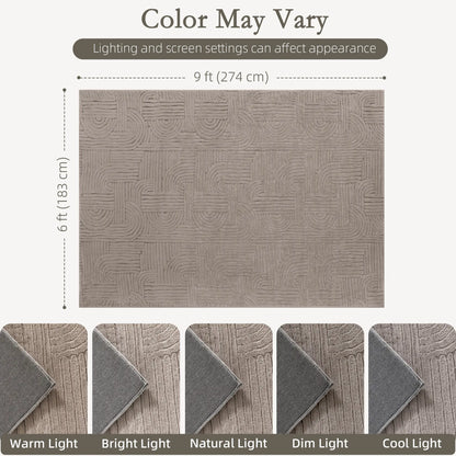 6x9 Faux Fur Rug, Non-Slip Carpet for Living Room, Bedroom, Tan Area Rugs at Gallery Canada