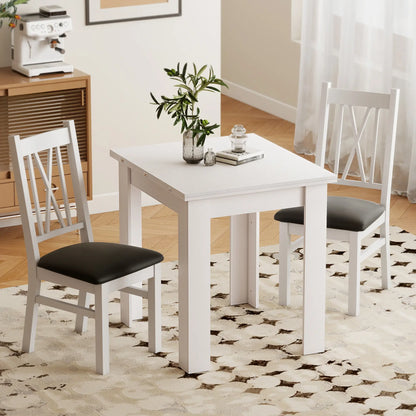 55" Extendable Dining Table for 4-6 Person, Kitchen Table, White Dining Tables at Gallery Canada