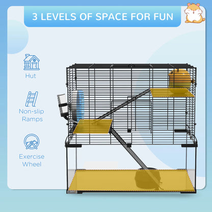 Hamster Cage, Gerbil Cage with Glass Basin, Small, Black Hamster Cages at Gallery Canada
