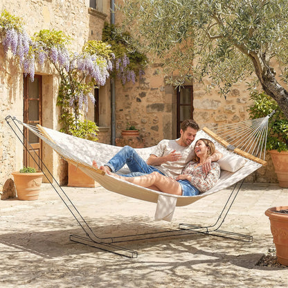 Outdoor Padded Camping Hammock With Pillow, 200 x 140 cm, Cream White Camping Hammocks at Gallery Canada