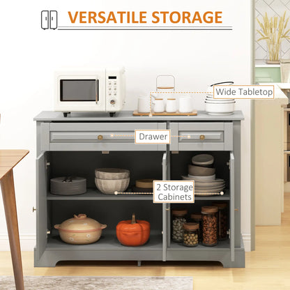 Modern Sideboard Cabinet, 2 Drawers, Adjustable Shelves, Dining Room, Grey Bar Cabinets at Gallery Canada