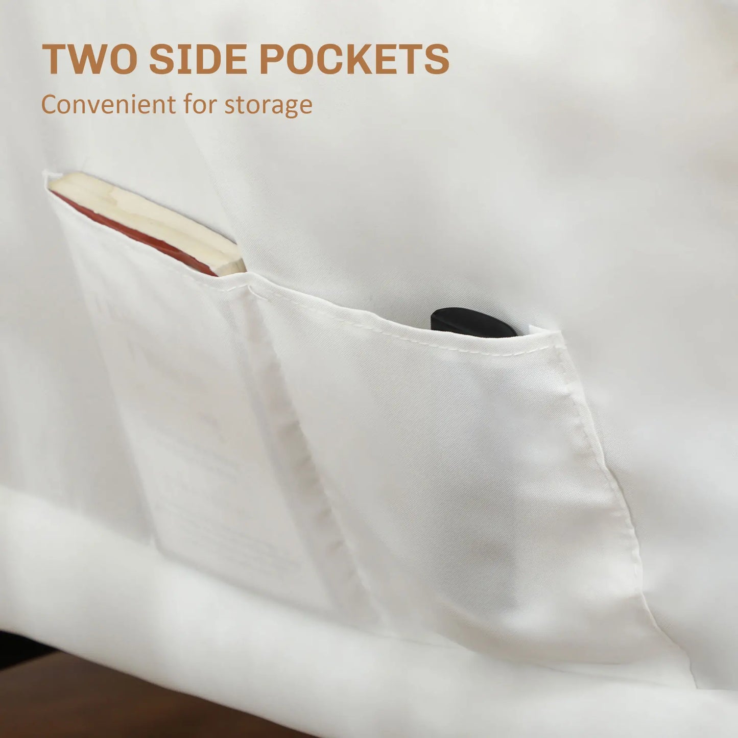 Modern Accent Chair, Armchair with Side Pockets and Solid Steel Legs, Comfy Reading Chair for Living Room, Cream White Accent Chairs at Gallery Canada