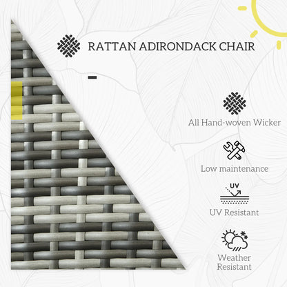 Wicker Adirondack Chair, Outdoor PE Rattan, w/ Cushions, Grey Patio Chairs at Gallery Canada