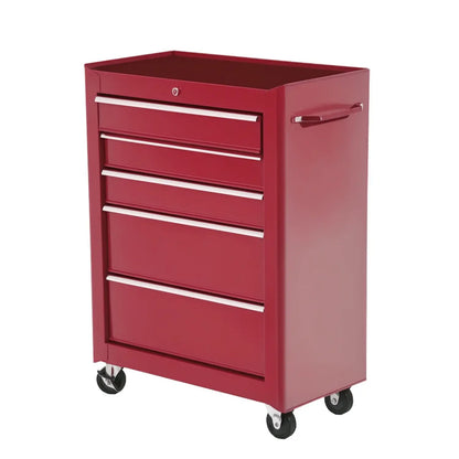 5-Drawer Rolling Tool Cabinet, Lockable Tool Chest, Red Tool Organizers at Gallery Canada