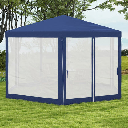 Hexagon Party Tent, Patio Gazebo with Netting, Blue Canopy Tents at Gallery Canada