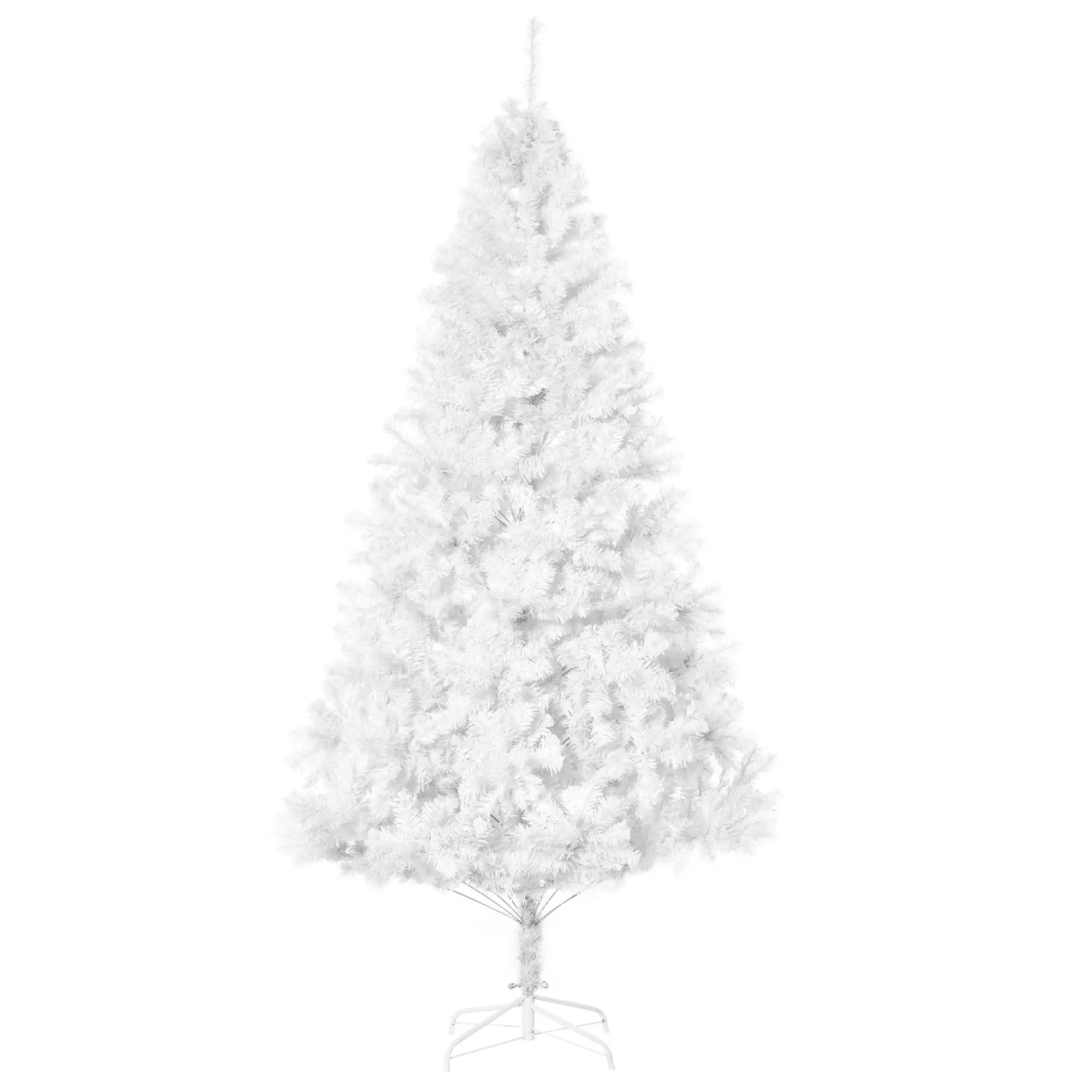 7ft Artificial Christmas Tree, 1230 Branch Tips, Metal Stand, White White Christmas Trees at Gallery Canada