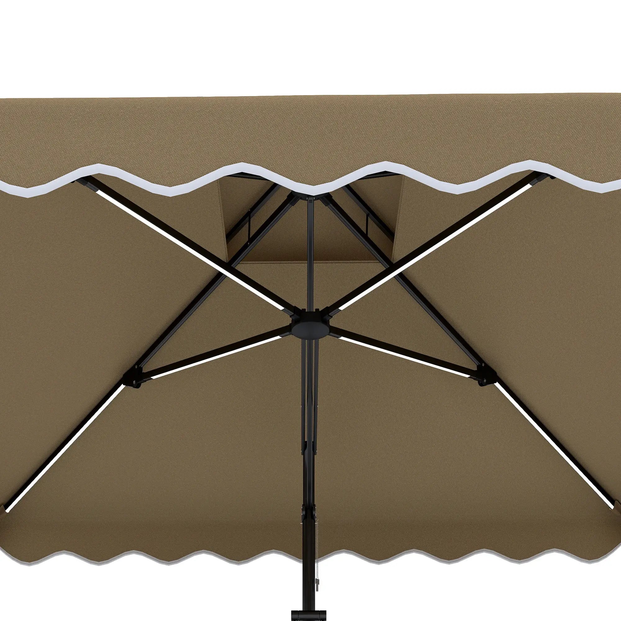 8' x 8' Square Patio Umbrella, Solar LED Lights, Khaki Cantilever Umbrellas at Gallery Canada