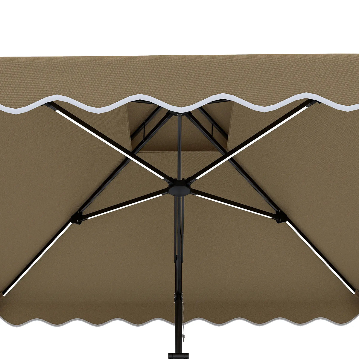 8' x 8' Square Patio Umbrella, Solar LED Lights, Khaki Cantilever Umbrellas at Gallery Canada