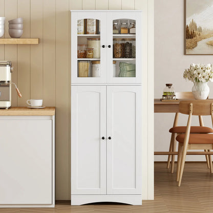 64" Tall Kitchen Pantry Cabinet, 10 Shelves, White Kitchen Pantry Cabinets at Gallery Canada