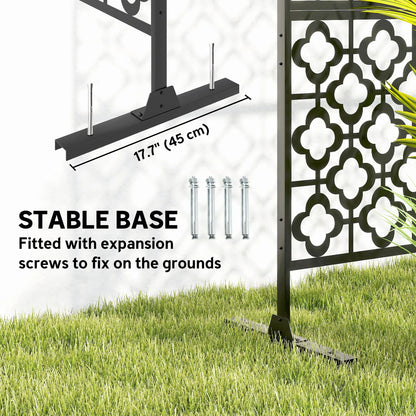 Metal Outdoor Privacy Screen, Freestanding Divider, 78" x 48", Black Side Awnings at Gallery Canada