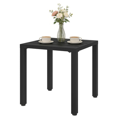 Metal Outdoor Side Table, 45.5 cm Square, Patio Garden Poolside, Black Patio Side Tables Black at Gallery Canada