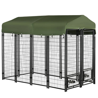 Outdoor Dog Kennel, Lockable Pet Playpen, Welded Steel Fence, Rotating Bowl, Green Houses, Kennels & Pens at Gallery Canada