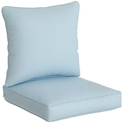 Patio Chair Cushions, Thick Deep Seat, Light Blue