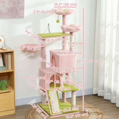 Flower Cat Tree, Sisal Scratching Posts, Multi-Level Tower, Pink Cat Trees at Gallery Canada