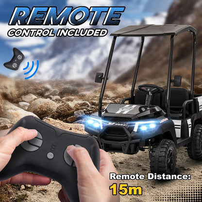 24V 2 Seater Kids Electric Car, Remote Control, 4 Wheels, Black Electric Toy Cars at Gallery Canada