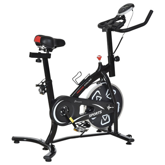 Exercise Bike with LCD Display, Indoor Cycling, 6kg Flywheel, Black Exercise & Stationary Bikes Black and White at Gallery Canada
