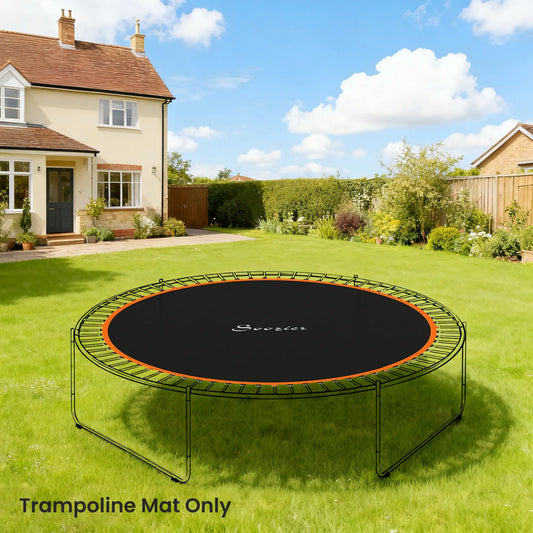 Trampoline Mat Replacement, 12ft, 5.5" Springs, 72 V-Hooks, Orange