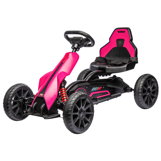 Electric Go Kart, 12V Outdoor Racer Car for Kids, with Forward Backward, Adjustable Speed, Ages 3-8 Years Old, Pink - Gallery Canada