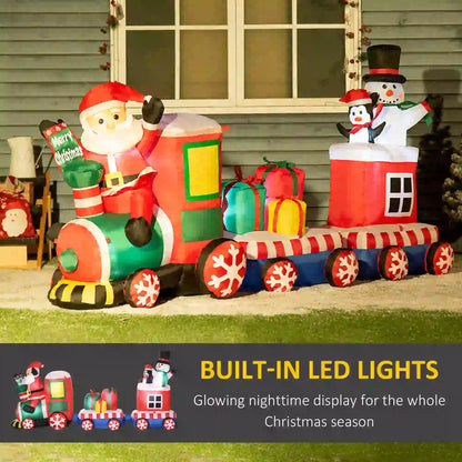 8ft Inflatable Christmas Train, Santa Snowman Penguin, LED Yard Display Christmas Inflatables at Gallery Canada