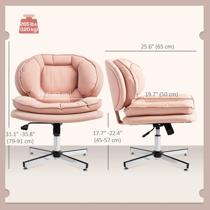 Criss Cross Chair, Armless Wide Office Chair, Tilting, No Wheels, Pink Task Chairs at Gallery Canada