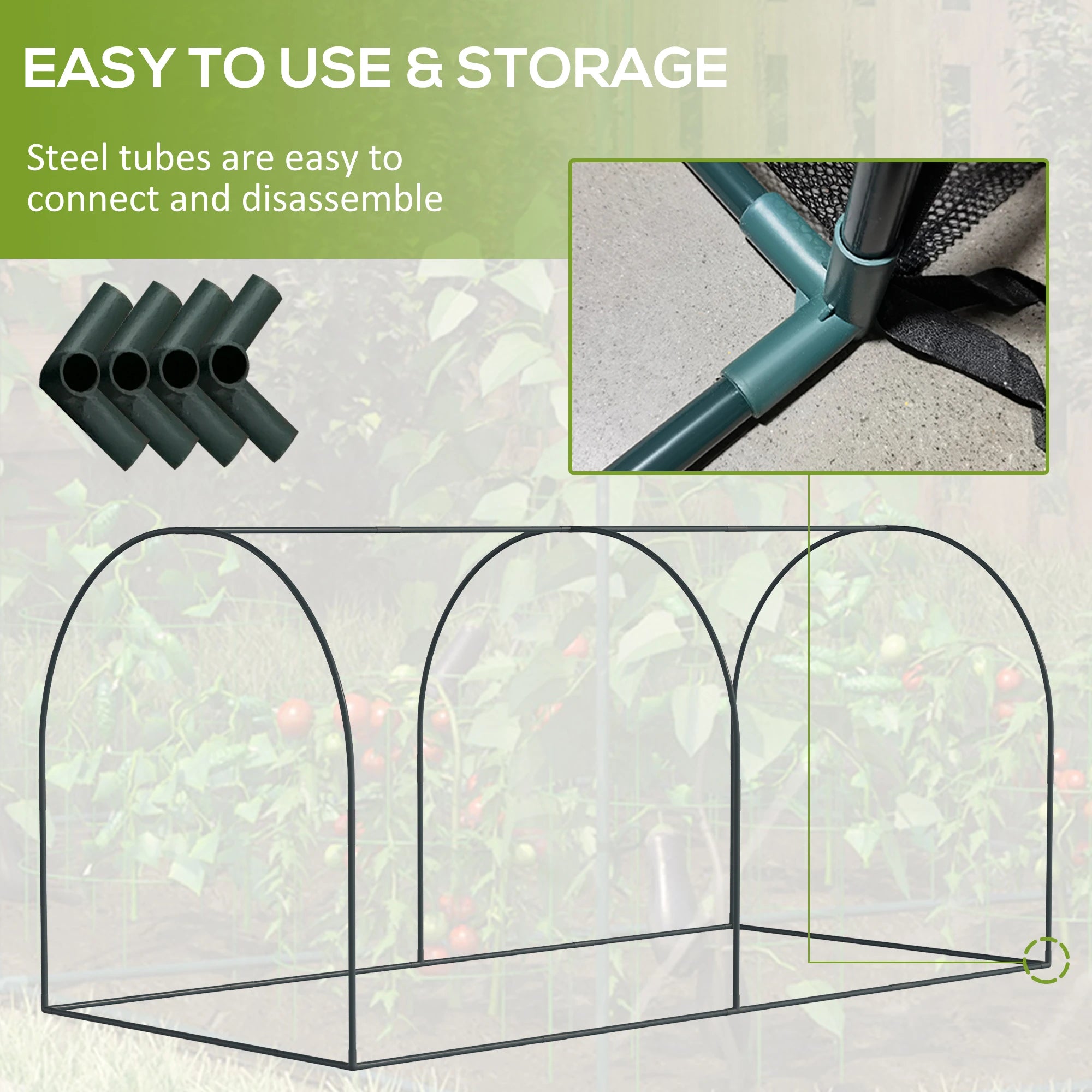 8' x 4' Crop Cage, Plant Protection Tent, 2 Zippered Doors, 4 Stakes, Dark Green Walk In Greenhouses at Gallery Canada