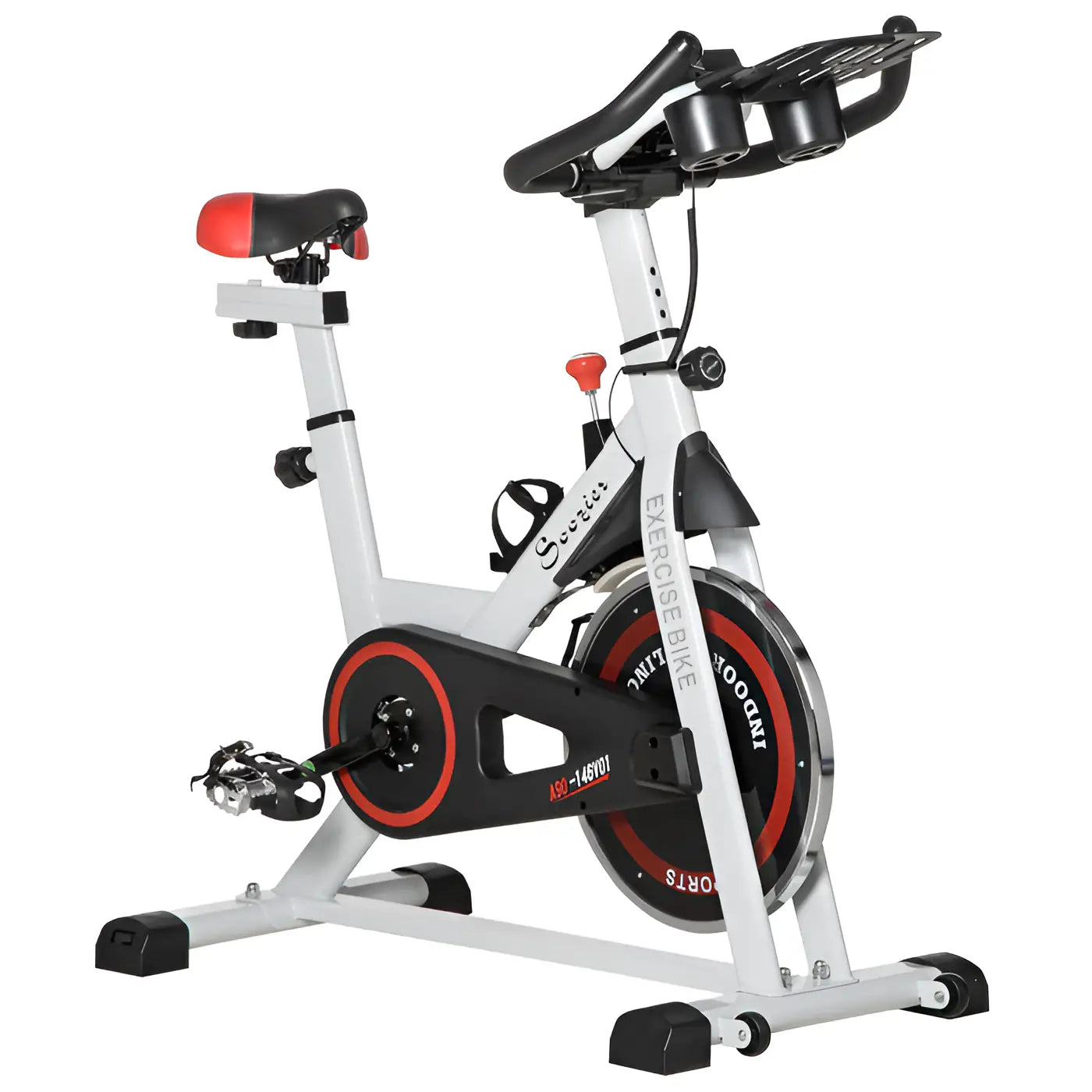 Adjustable Upright Exercise Bike, LCD Display, Indoor Cycling, Adjustable Resistance, White Exercise & Stationary Bikes at Gallery Canada