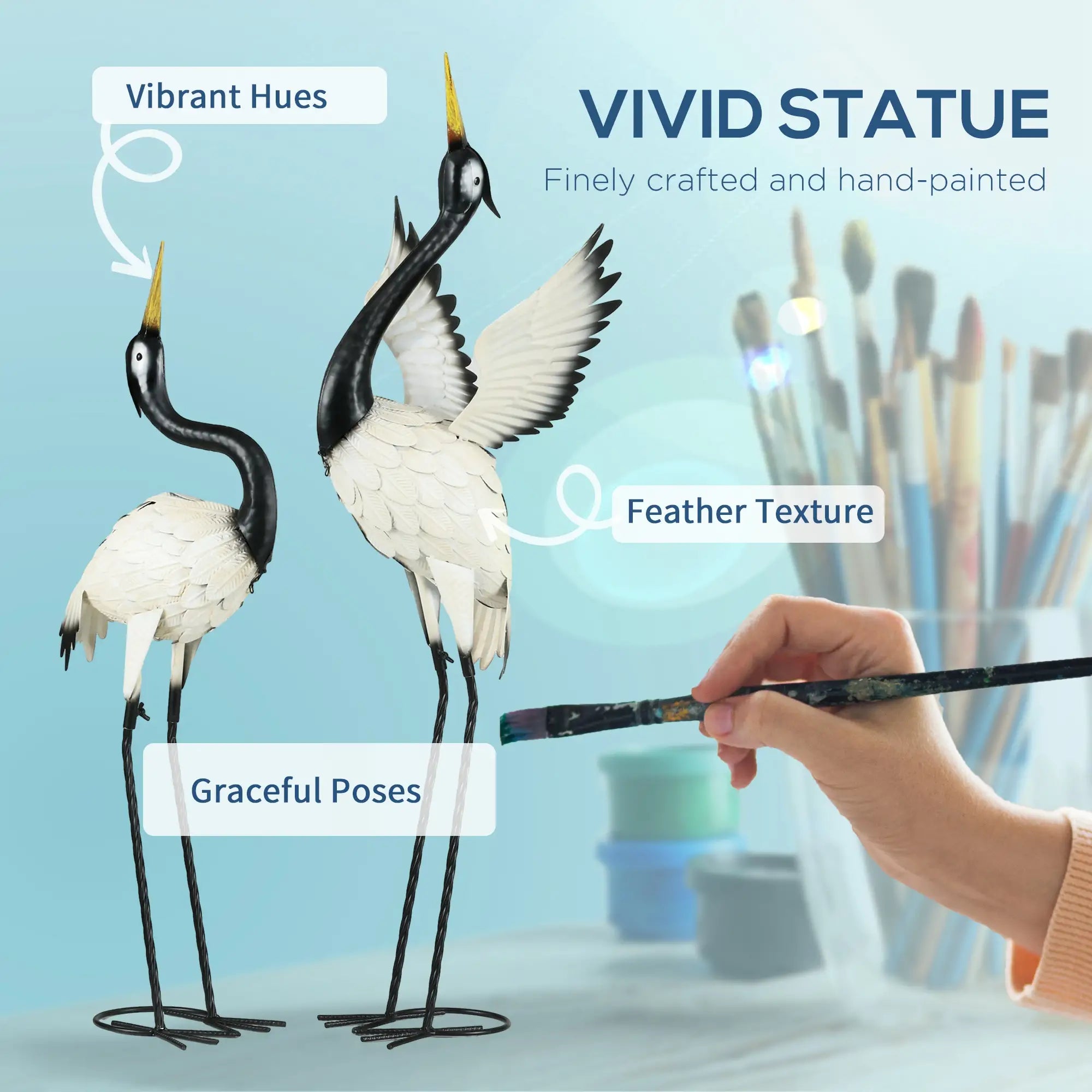 Garden Heron Statues Set of 2, 35.4
