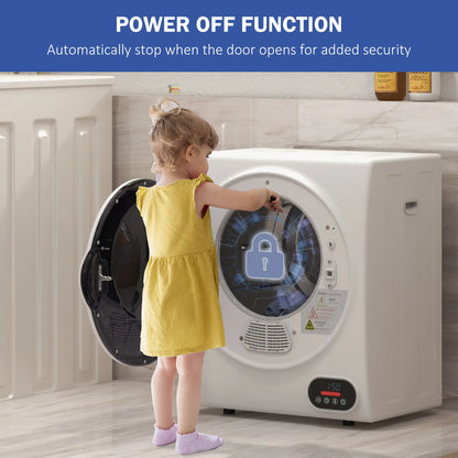 1.5 cu.ft Portable Clothes Dryer, Intelligent Drying, 850W, White Dryer Machines at Gallery Canada