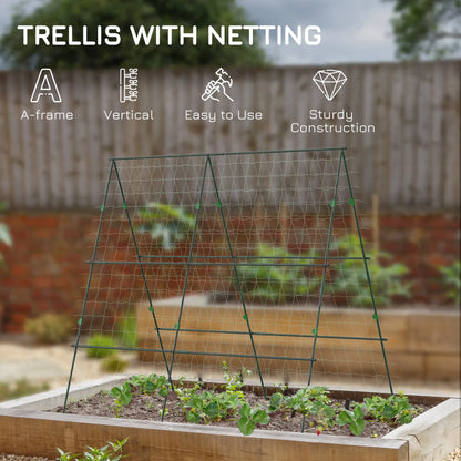 Metal Cucumber Trellis With Netting, A Frame Tomato Support, Green Plant Stands at Gallery Canada