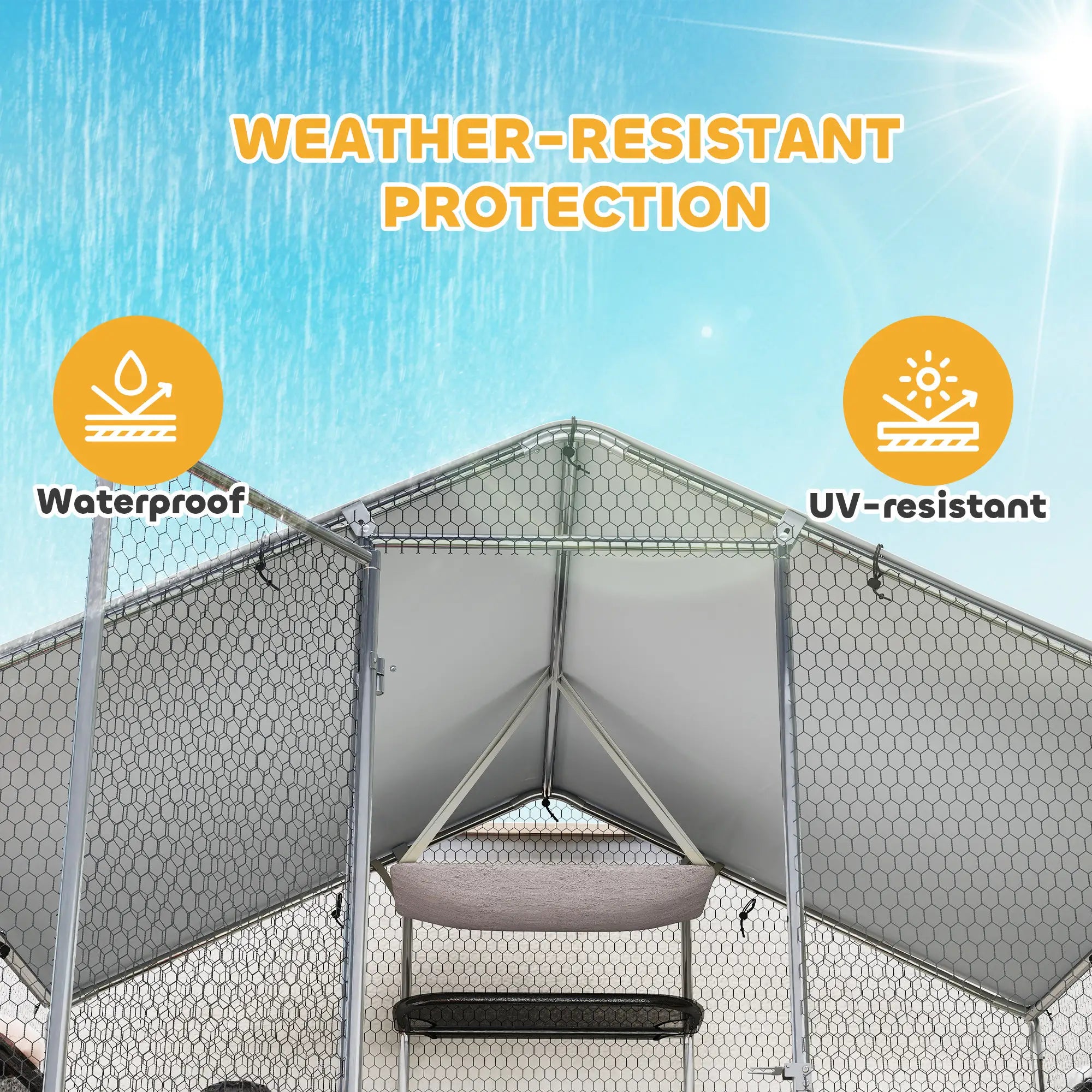Large Catio Outdoor Cat Enclosure, Waterproof Cover, 94.5