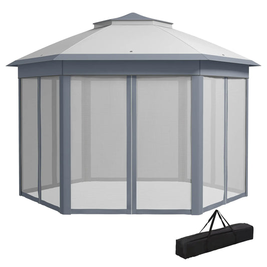 13' x 13' Pop Up Canopy Tent, Netting, Carry Bag, Instant Sun Shelter, Grey Pop Up Canopies Grey at Gallery Canada