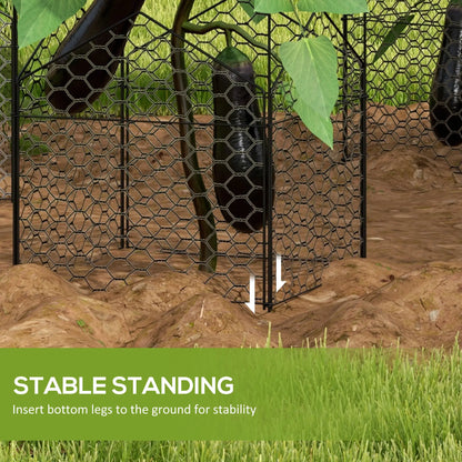 4 Pack Garden Cloches, 12" x 14" Metal Plant Cages, Black Walk In Greenhouses at Gallery Canada