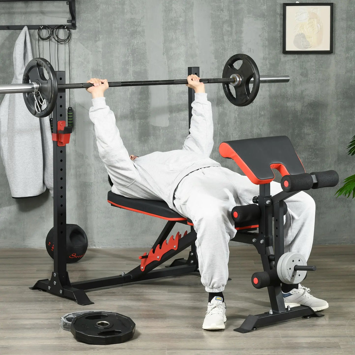 Adjustable Weight Bench With Squat Rack, Preacher Curl Pad, Leg Developer Weight Benches at Gallery Canada