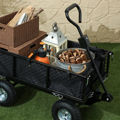 Steel Garden Cart, Utility Wagon, Removable Liner, Quick-Release Sides, 10" Wheels, 660lbs Capacity Folding Garden Carts at Gallery Canada