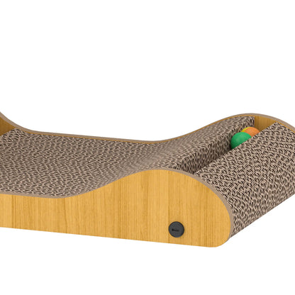 2PCS Planche à gratter pour chat en forme de L avec 3 balles jouets, herbe à chat, noir