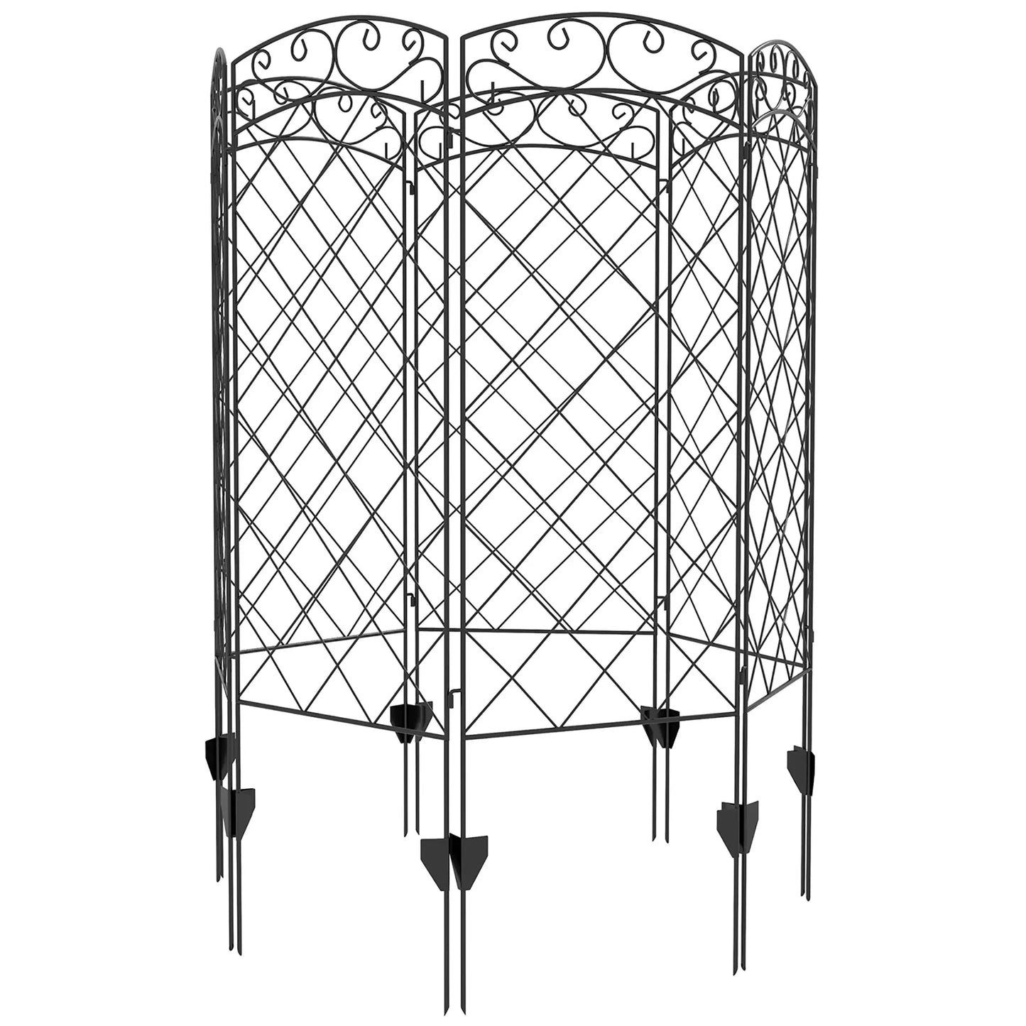 7 Pack Garden Fencing, Decorative Fence Panels, Animal Barrier, Flower Edging, Black Garden Fences Black at Gallery Canada