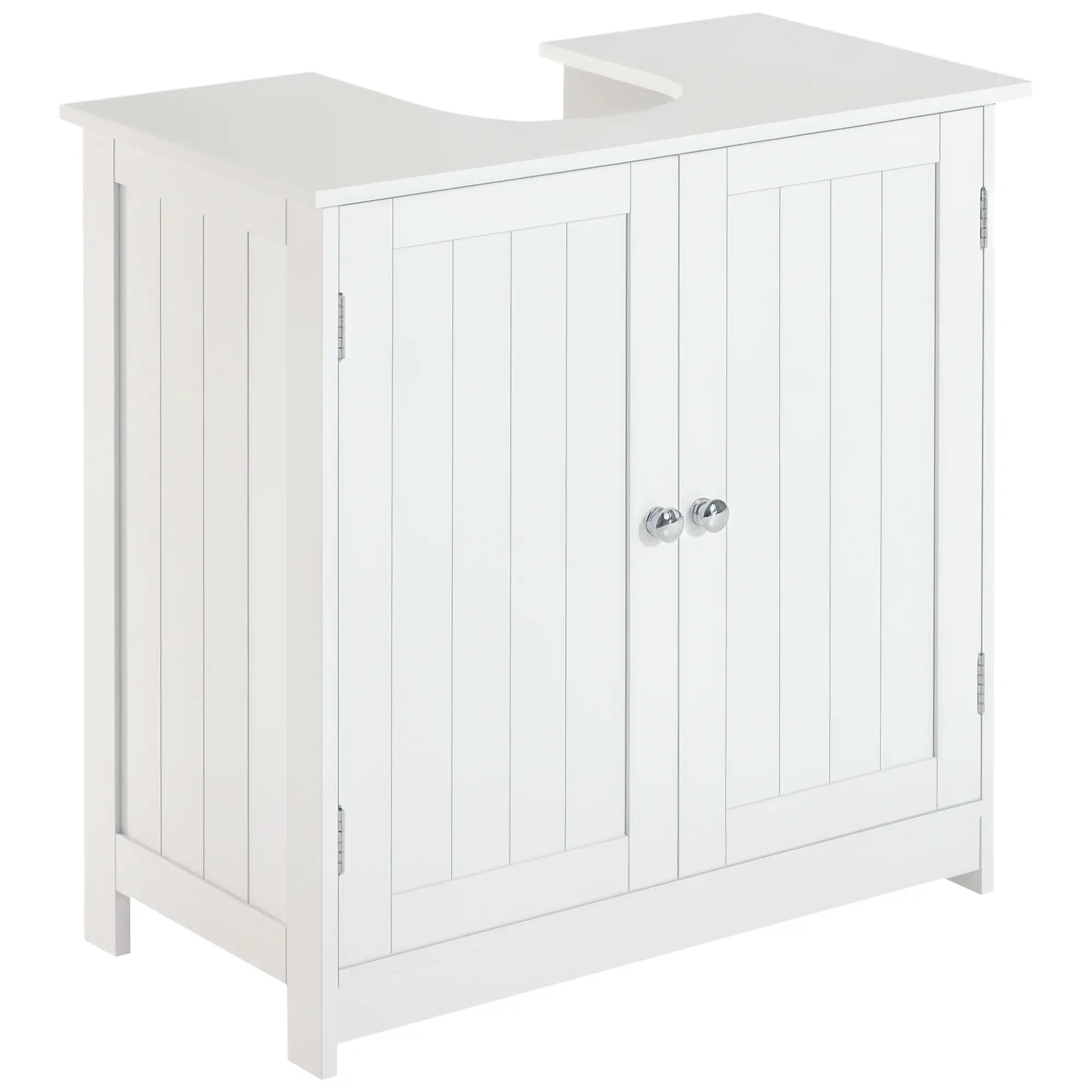 Under Sink Bathroom Cabinet, 2 Doors with Shelf, White Bathroom Cabinets White at Gallery Canada
