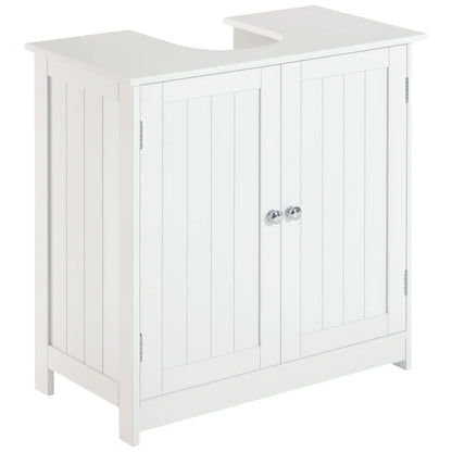 Under Sink Bathroom Cabinet, 2 Doors with Shelf, White Bathroom Cabinets White at Gallery Canada