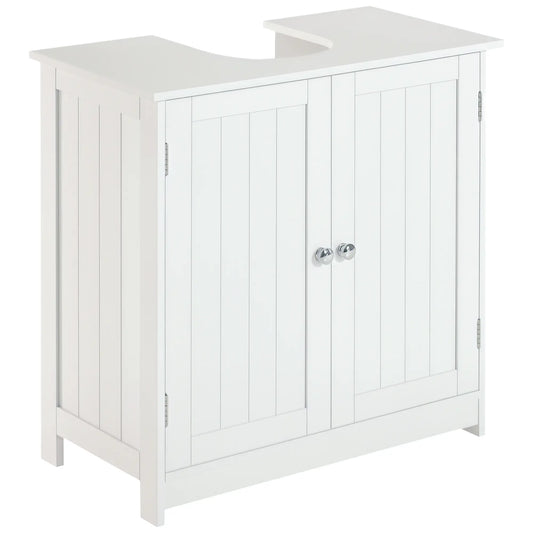 Under Sink Bathroom Cabinet, 2 Doors with Shelf, White Bathroom Cabinets White at Gallery Canada