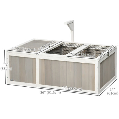 Wooden Tortoise Habitat, Openable Top, Run Cage, Two Rooms, Grey Houses & Habitats at Gallery Canada